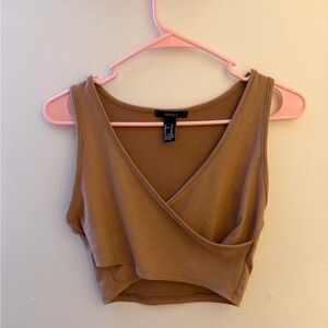 Forever 21 Brown Wrap Crop Top